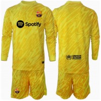 Camiseta Barcelona Portero Primera Equipación Replica 2024-25 para niños mangas largas (+ Pantalones cortos)